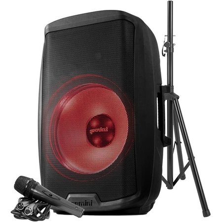 GEMINI R 2000Watt 15Inch MultiLED Bluetooth speaker with Stand and Microphone AS-2115BT-LT-PK